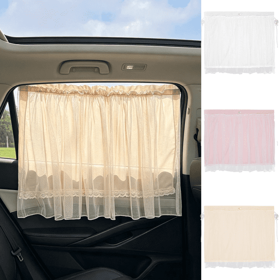 Car Suction Cup Sun Shade Curtain, Auto Window Privacy Cover – Easily Install & Dismantle, Suitable for All Car Models, Blocks UV Rays, Enhances Interior Comfort, 26"×20.8" (White)