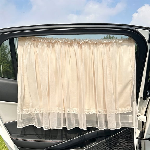 Car Suction Cup Sun Shade Curtain, Window Privacy Cover for UV Ray Blocking and Heat Protection, Easy Install Auto Sunshade for All Car Models, Interior Comfort Accessory for Road Trips
