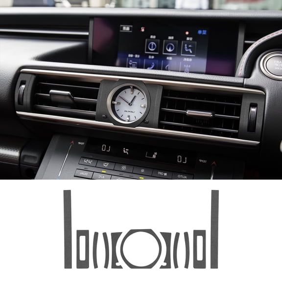 Car Suede Center Console Clock Vent Control Frame Faux Suede Patch for 2015-2018 Lexus RC Interior Accessories 11pcs, Black