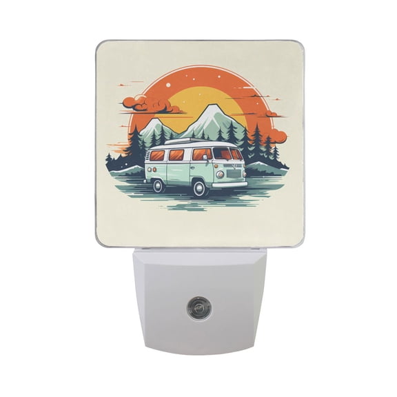 Car Sun Mount Forest Night Light 2 Pack LED Nightlight Plug into Wall Dusk to Dawn Sensor Soft White