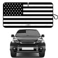 thumbnail image 1 of Car Sun Shade Black US Flag Front Window Windshield Cover Visor Sun Protection Reflector Truck Pickup SUV Auto Universal, 1 of 10