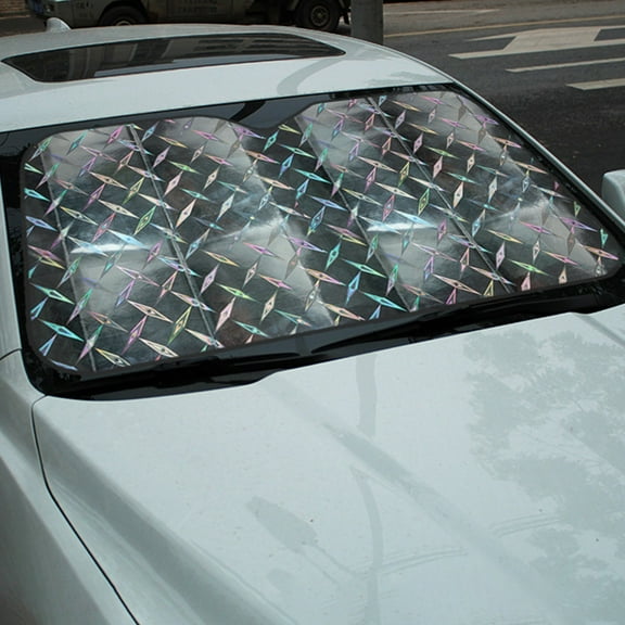 Car Sun Shade, Front Windshield Sunscreen, Heat and UV Protection, Foldable and Easy Installation, Strong Suction Cups, Vehicle Sunshade for Travel, Outdoor, Sedan and SUV Use