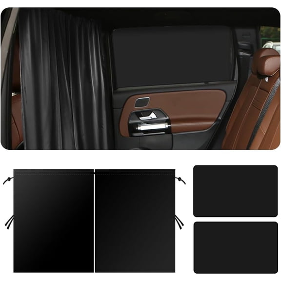 Car Sun Shade Kit,Large Car Curtains Include 1PCS Divider Curtain and 2PCS Magnetic Curtain,Universal Truck Window Shades Accessories for Privacy,Sleeping,Blackout (Large for SUV&Truck)