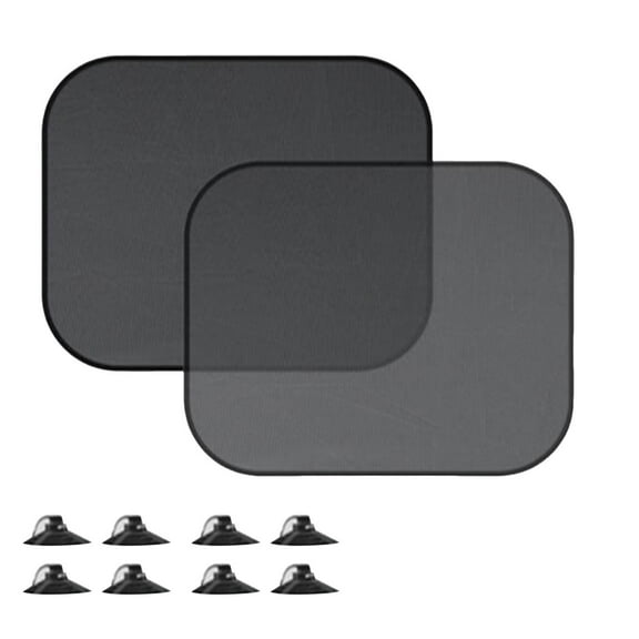 Car Sun Shade Set of 2 with 8 Suction Cups for 99% Cars Protecting from Sunlight