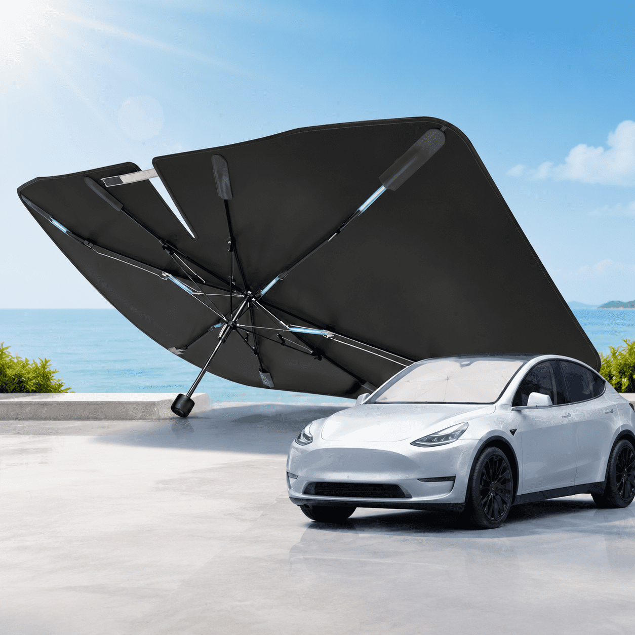 Car Sun Shade Umbrella, Windshield Heat Shield Block Sun Rays, Keep ...