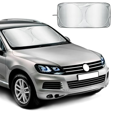 Car Sun Shade Windshield, SOCOOL Foldable 210T Reflective Polyester Blocks Heat and Sun, Sun Shade Car Window UV Protector Shields & Keeps Vehicle Cooler, 64" x 33.8", WS173Q