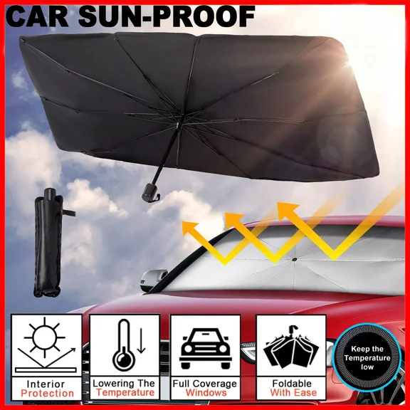 Car Sun Shade Windshield Sunshade Front Window Cover Visor Uv Umbrella Foldable