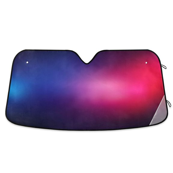Car Sun Visor 53*23.5Inch Windshield Sun Shield Car Sun Curtain Car Sun Shield Car Sun Insulation Suitable For Most Vehicles Red Blue Light