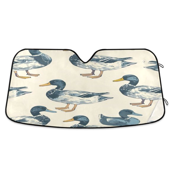 Car Sun Visor 55*27.6inch Windshield Sun Shield Car Sun Curtain Car Sun Shield Car Sun Insulation Suitable For Most Vehicles Blue Duck