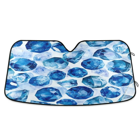 Car Sun Visor 55*27.6inch Windshield Sun Shield Car Sun Curtain Car Sun Shield Car Sun Insulation Suitable For Most Vehicles Blue Gem