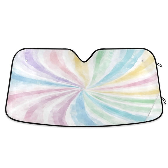 Car Sun Visor 55*27.6inch Windshield Sun Shield Car Sun Curtain Car Sun Shield Car Sun Insulation Suitable For Most Vehicles Colorful Beauty Vortex