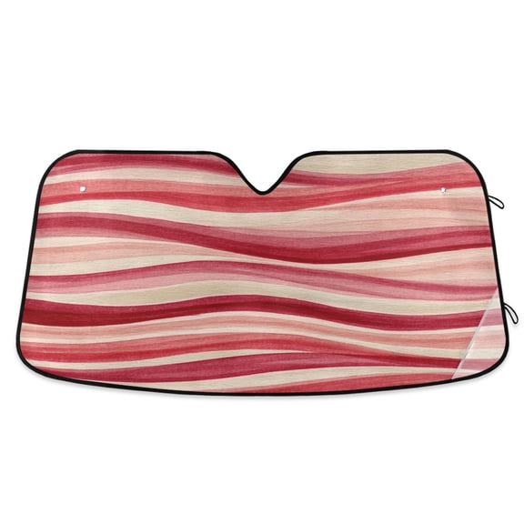 Car Sun Visor 55*27.6inch Windshield Sun Shield Car Sun Curtain Car Sun Shield Car Sun Insulation Suitable For Most Vehicles Coral Waves Wavy Stripes