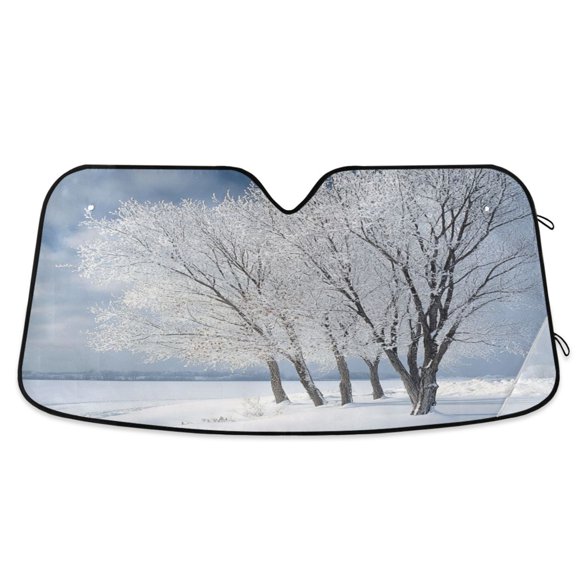 Car Sun Visor 55*27.6inch Windshield Sun Shield Car Sun Curtain Car Sun Shield Car Sun Insulation Suitable For Most Vehicles Winter Tree
