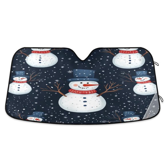 Car Sun Visor 57*31.5inch Windshield Sun Shield Car Sun Curtain Car Sun Shield Car Sun Insulation Suitable For Most Vehicles Beautiful Snowman2