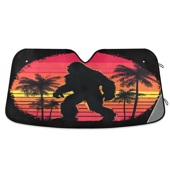Car Sun Visor 57*31.5inch Windshield Sun Shield Car Sun Curtain Car Sun Shield Car Sun Insulation Suitable For Most Vehicles Bigfoot Pattern