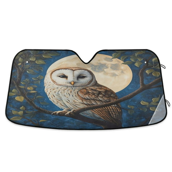 Car Sun Visor 57*31.5inch Windshield Sun Shield Car Sun Curtain Car Sun Shield Car Sun Insulation Suitable For Most Vehicles Moon Owl