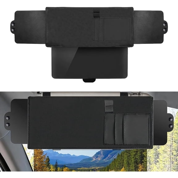 Car Sun Visor Extender, Adjustable Auto Sunshade Extender with Polarized Lens & Dual Side Blockers, Anti-Glare Windshield Sun Visor Extension Shade Protects from UV Rays
