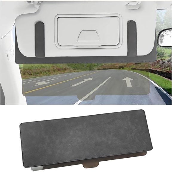 Car Sun Visor Extender, Anti Glare Adjustable Vehicle Sun Blocker Extension with PC Lens, Polarized Convenient Auto Windshield Sunshade Extender, Universal for SUV Sedan Truck (Black/Gray)