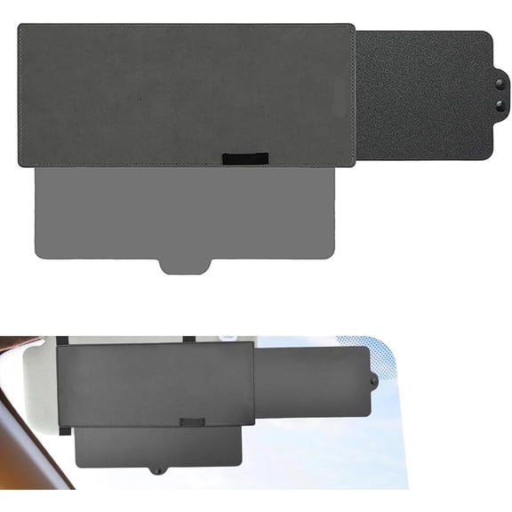 Car Sun Visor Extender, Expandable Anti-glare Polarized Visor with Sun Ray Filtering & Protection, Adjustable Side Window Sunshade, Universal for Driver and Passenger Side (Black)
