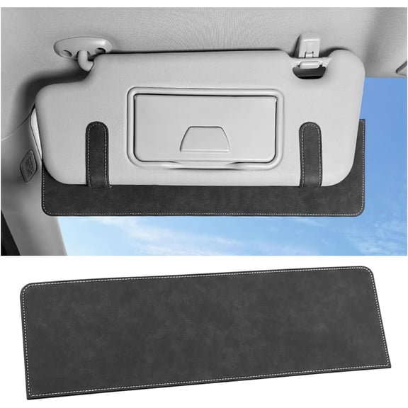 Car Sun Visor Extender, Soft Suede Vehicle Sunshade Blocker for Driver or Front Seat Passenger, Clip-on Automotive Window Shade Universal Fit (Dark Gray)