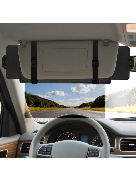 Sun Visor Extender with Polarized Lens - Foldable Car Visor Attachment for Windshield Glare Reduction, Universal Fit