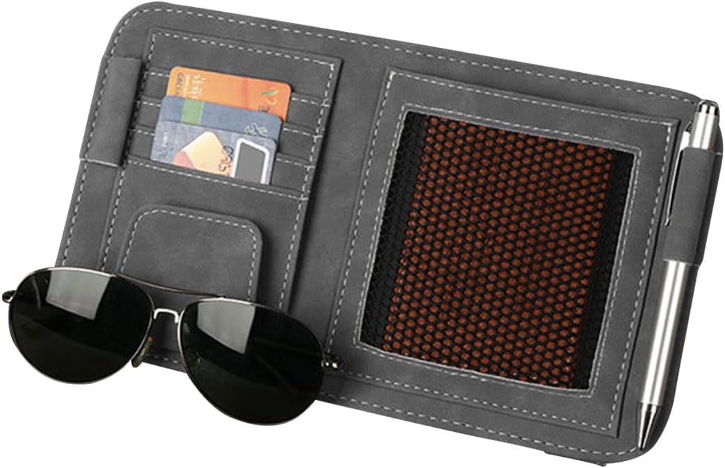 Car Sun Visor Organizer, Leather Card Sleeve Pocket Organizer