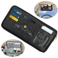 thumbnail image 1 of Car Sun Visor Organizer, Auto Interior Accessories Pocket, Sunglasses Holder Storage Pouch for Car, Multi-Pocket Net Zipper Case Bag for Card License Registration Document Pen Key, Black, 1 of 8