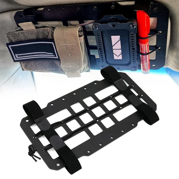 Car Sun Visor Organizer, Vehicle Rigid Molle Panel, Pickup, SUV, Truck Equipment Modular for Pouch Tool Holder