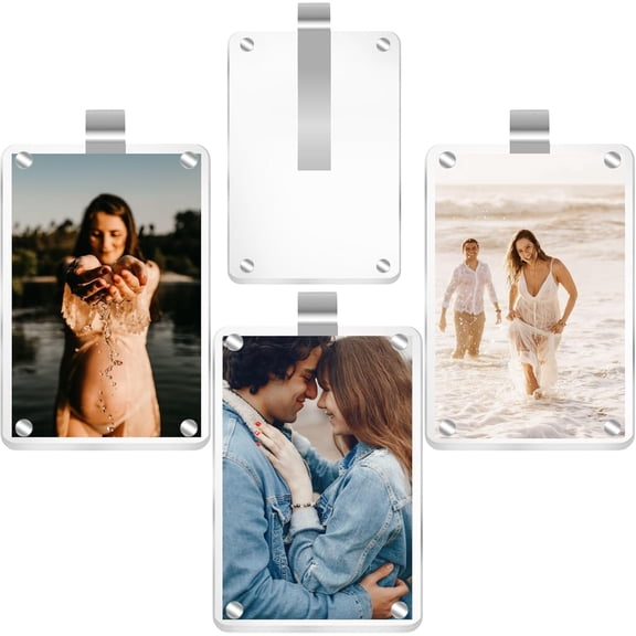 Car Sun Visor Photo Holder, 4 Pack Universal Magnetic Car Visor Clip, Personalized Picture Frame for Cars, Photo car visor clip