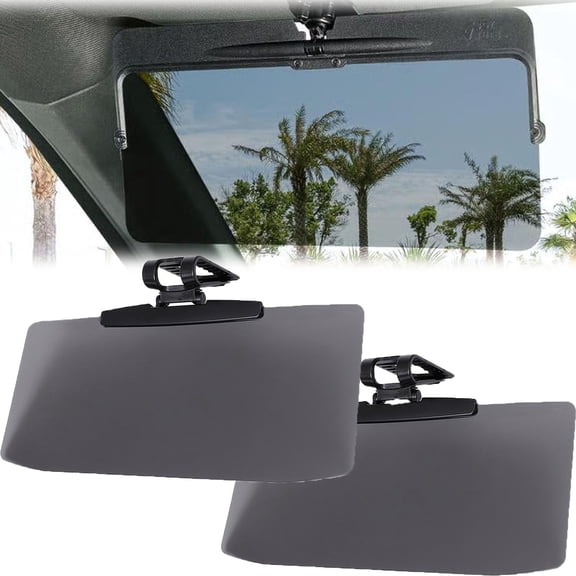 Car Sun Visor with Polarized Glare Protection, Adjustable Universal Visor Extender Clip-On Anti-Glare Sun Blocker for Windshield, Heat-Resistant Foldable Driving Shade
