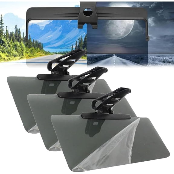 Car Sun Visor with Polarized Glare Protection, Universal Car Sun Visor with Polarized Glare Protection, Visor Extender Attachment, Anti-Glare, for Clearer Vision (3pcs)