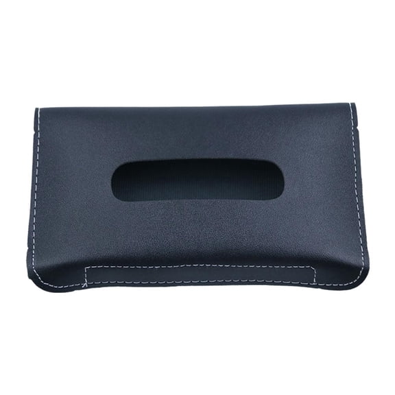Car Sun Visor Tissue Box Holder – PU Leather Car Organizer for Tissues & Masks, Non-Slip Visor Mount, Easy Install, Black