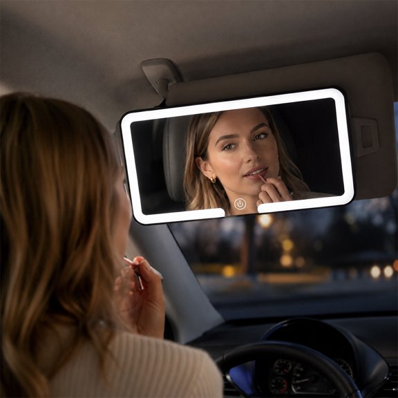 Car Sun Visor Vanity Mirror with LED Light and 3X Magnification | Car Sun Visor Vanity Mirror with LED Light, 3X Magnifying Makeup Mirror