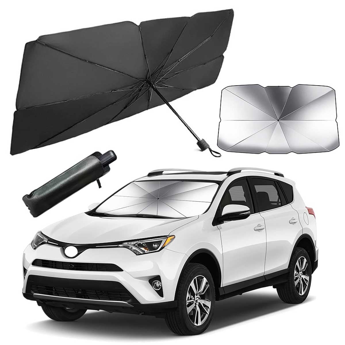 Car Sun parasol for Windshield, Foldable Car Windshield Umbrella to