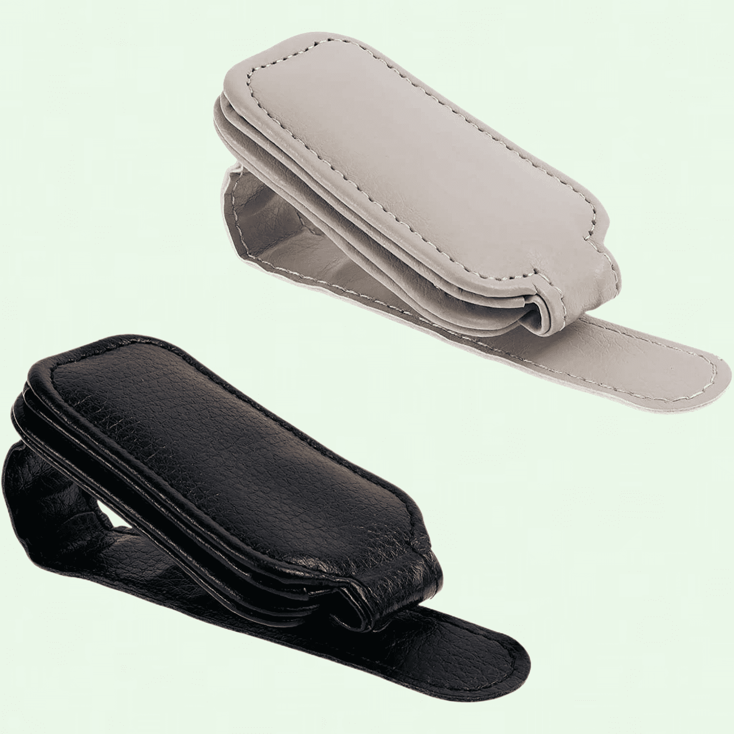 Car Sunglass Holder, Leather Eyeglass Clip for Car Sun Visor