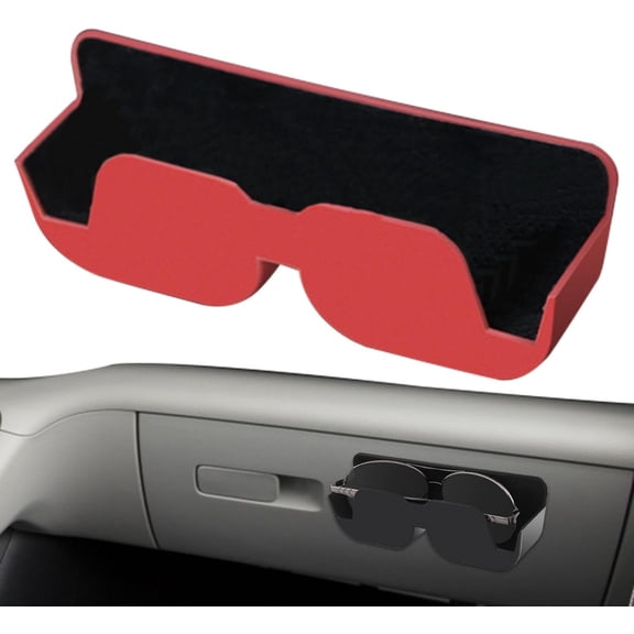 Car Sunglass Holder, Semi-Open Adhesive Visor Organizer with Velvet Lining