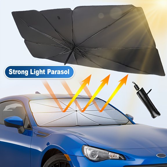 Car Sunshade Curtain - Front Windshield UV/Heat/Glare Protection, Easy Install Universal Fit, Fashion Interior Accessory