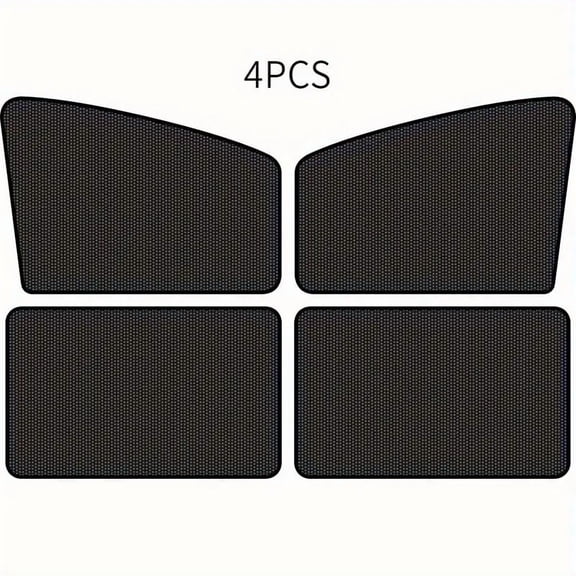Car Sunshade With Magnets, Non - Automatic Retractable Interior Sunshade Insulation Panels, Front Side Curtains And Sunshade Mesh Screens, 4 - Piece Set (2 Front/2 Rear) For