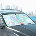 thumbnail image 1 of Car Sunshade UV Protection Reflective Front Windshield Cover Universal Fit | Heat Insulation Foldable Silver Cloth | Easy Storage | 55.1x27.6 in | 1 Pack, 1 of 9