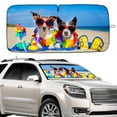 thumbnail image 1 of Car Sunshade Windshield with Flower Dogs Design, iClover Foldable Front Auto Car Windowshield Sun Shade Folding Silvering Sun Visor - UV Coating for UV Ray Deflector Full Protection L Size, 1 of 8