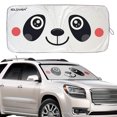 thumbnail image 1 of Car Sunshade Windshield with Panda Design, iClover Foldable Front Auto Car Windowshield Sun Shade Folding Silvering Sun Visor - UV Coating for UV Ray Deflector Full Protection L Size, 1 of 8