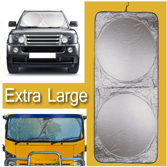 Car Sunshade Windshield, IC ICLOVER Foldable Front Auto Car Windowshield Sun Shade Folding Silvering Sun Visor - UV Coating for UV Ray Deflector Full Protection XL Size