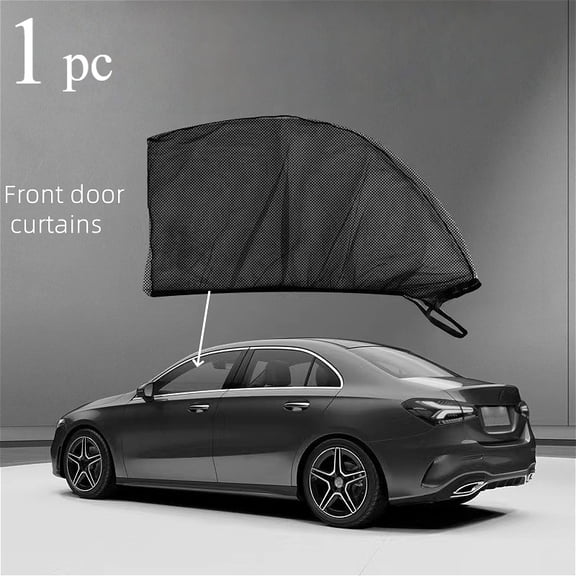 Car Sunshades And Mosquito Net Curtains, Breathable Mesh Protection for Front And Rear Windows, Easy to Install, Vehicle Screens-1 piece front windowBlack