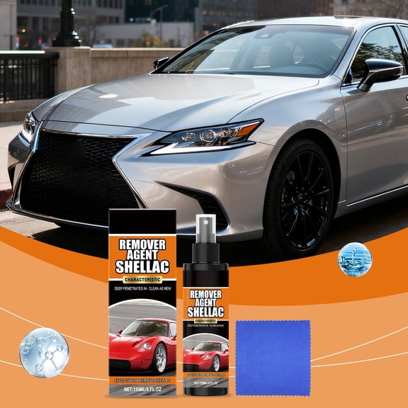 Car Surfaces Cleaning Spray 120ml – Multi-Functional Automotive Stain Remover for , Glass, Mirrors, Windshields – Removes Sap, Tar, Bugs, Droppings