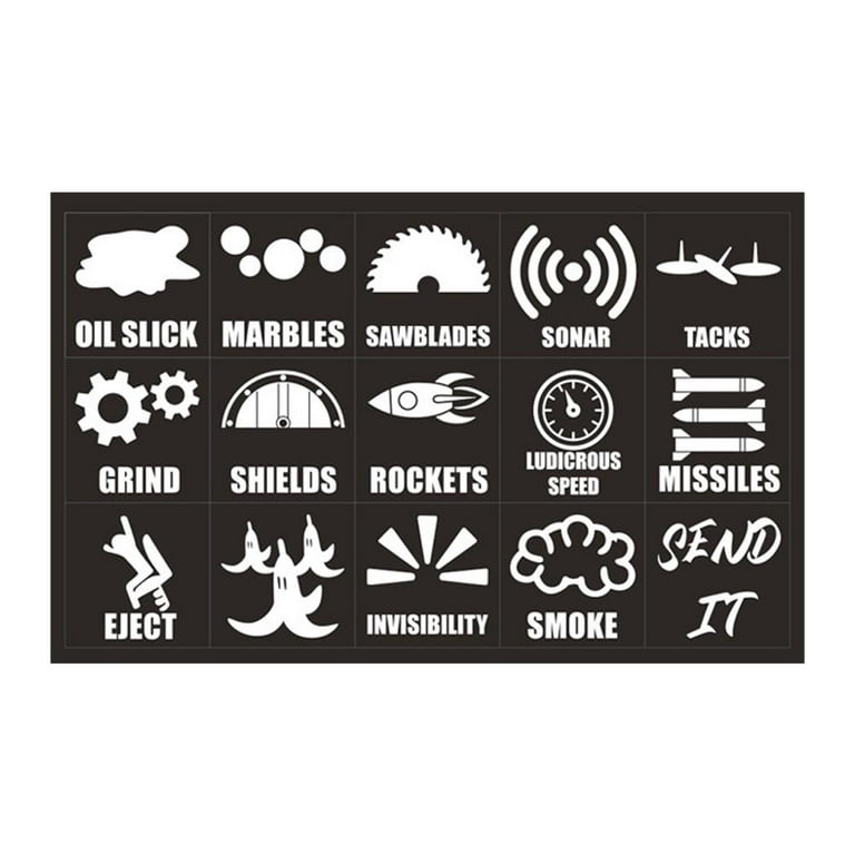 2PCS Car Button Stickers Kit - 15 Patterns For Unused Dashboard Buttons & Switches