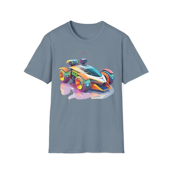 Car Graphic Unisex Cotto Softstyle Art Design with Hot Wheels Artwork Tee 1