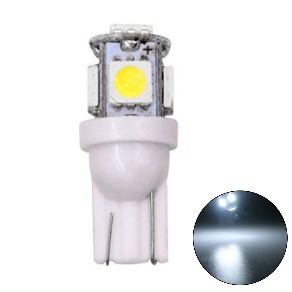 Lot De 10 Ampoules LED W5W T10 5050 5SMD | Pour Plaque D'Immatriculation & Éclairage Intérieur | Compatible Can-bus | Installation Plug & Play | 12V