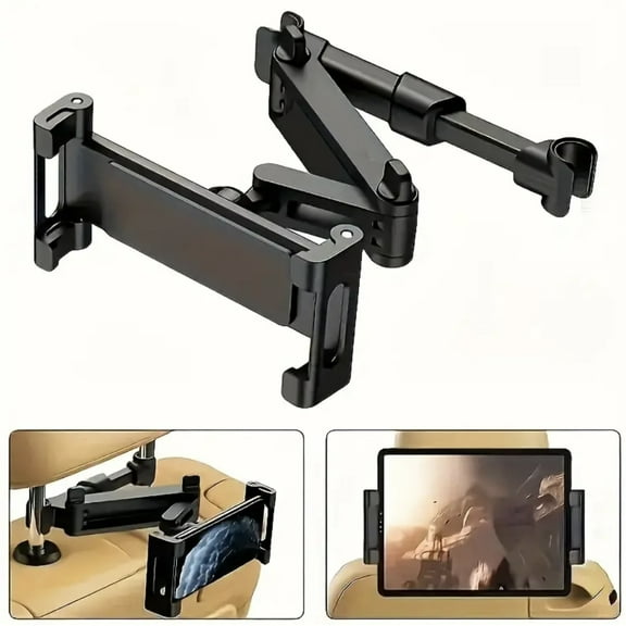 Car Tablet Holder, Headrest Tablet Mount Headrest Stand Cradle Compatible With Devices For IPad Air Mini, Other 4.7-12.9" Cell Phones And Tablets For Hotel