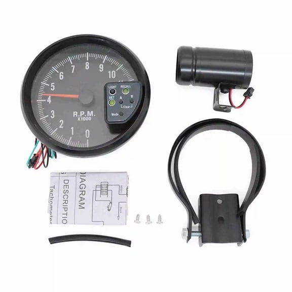 Car Tachometer RPM Gauge with Shift Light 0-11,000 RPM DC12V LED Flash Auto Meter For 4/6/8 cylinders petrol engine