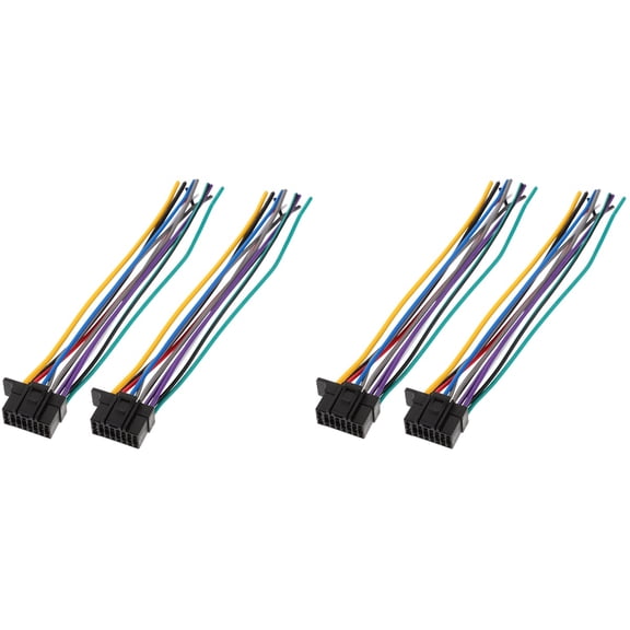 Car Tail Line Radio Audio Video Wiring Harnesses Wire for Stereo Installation 4 Pcs